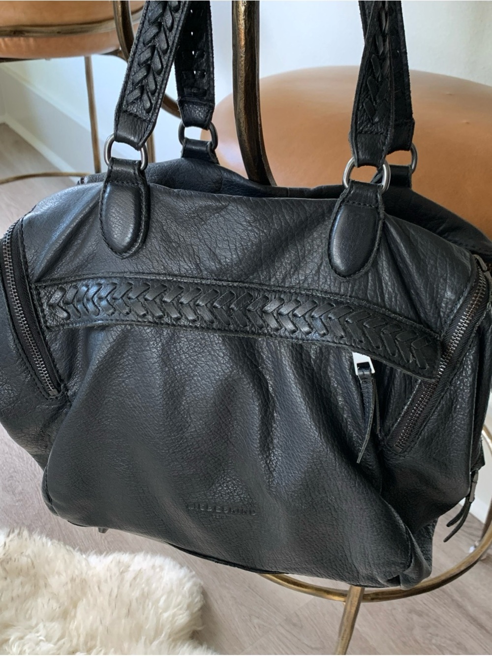 Liebeskind Black Leather Kayla Large Satchel Bag